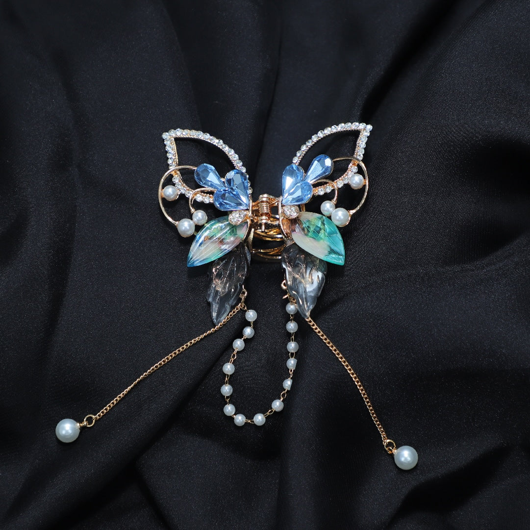 Blue Butterfly Hair Clips