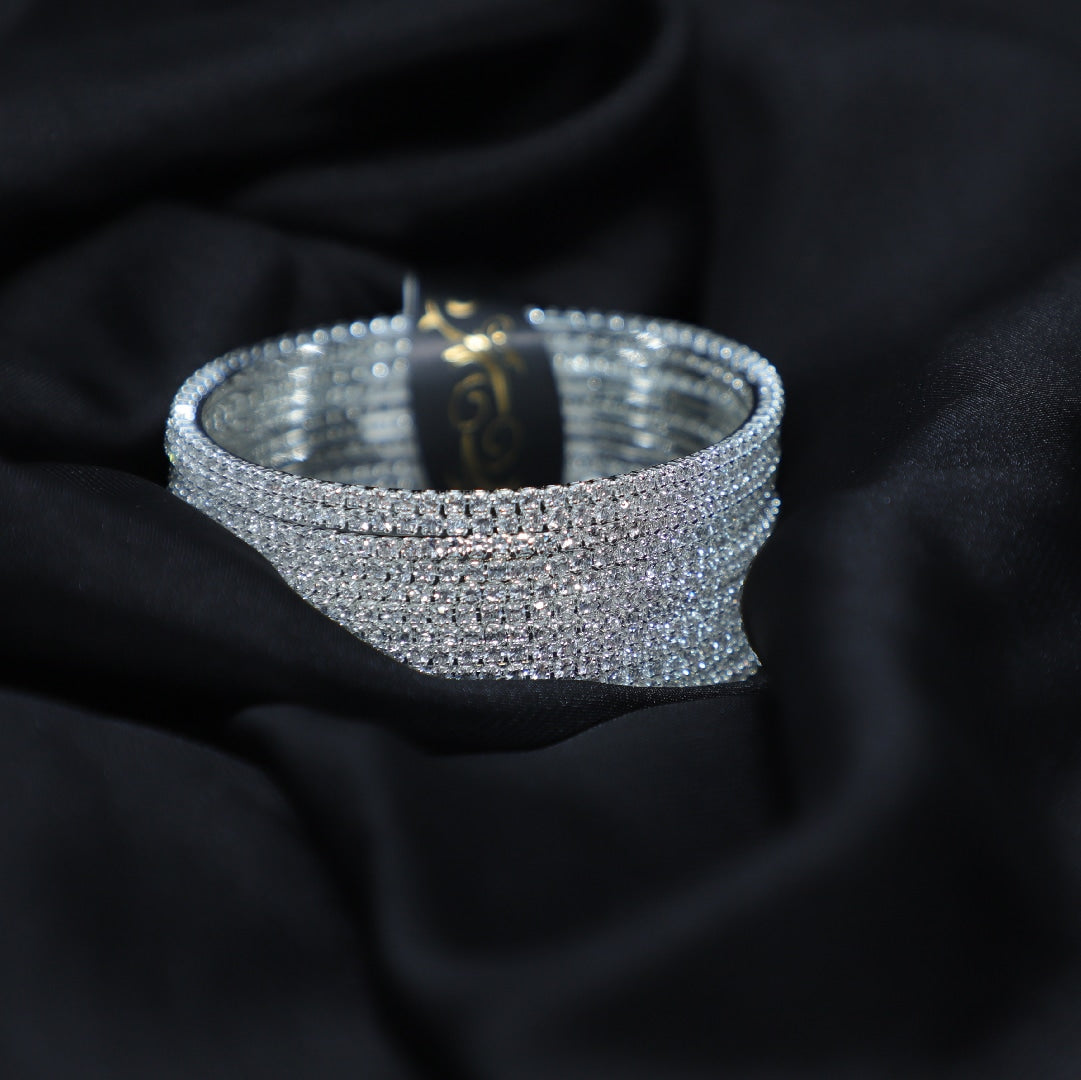 Silver Zircon Bangles