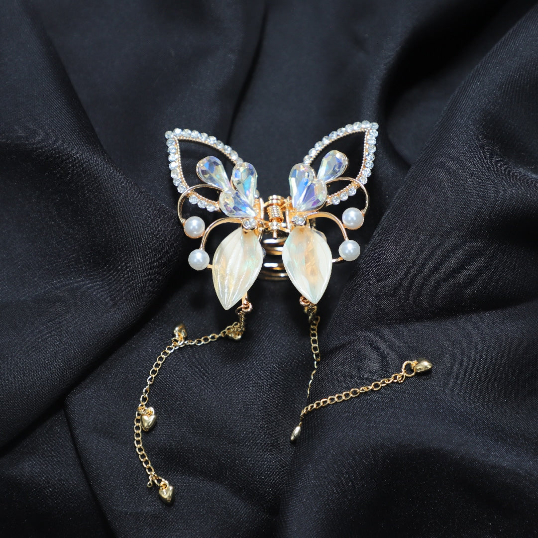 White Butterfly Hair Clips
